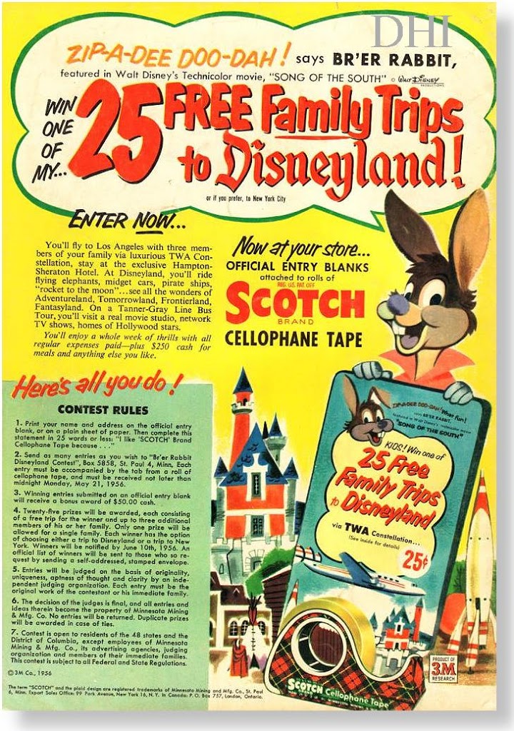 BRER RABBIT “Says 25 Free Trips to Disneyland”